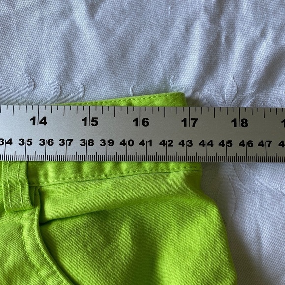 Orly Women's‎ Neon Lime Denim Ankle Crop High Rise Pants Size 14 - Picture 9 of 13